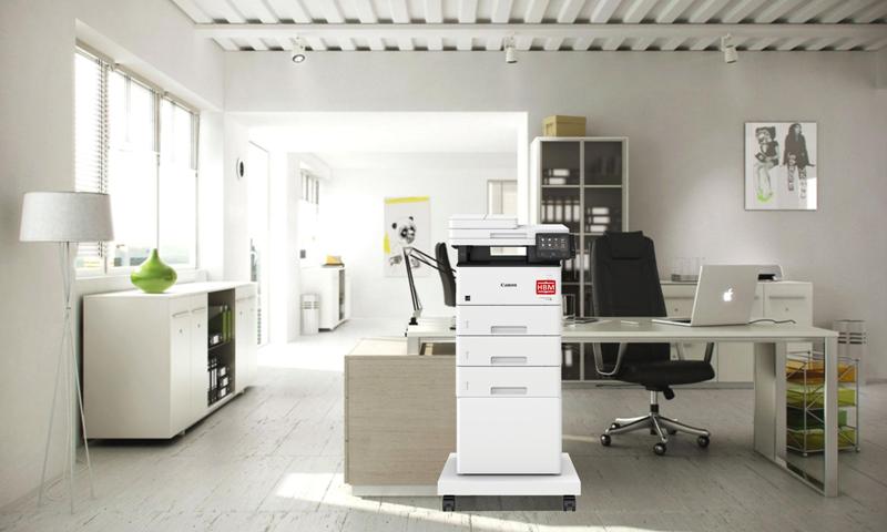 Canon imageRUNNER 1643iF with 3 paper drawers and stand in the office.